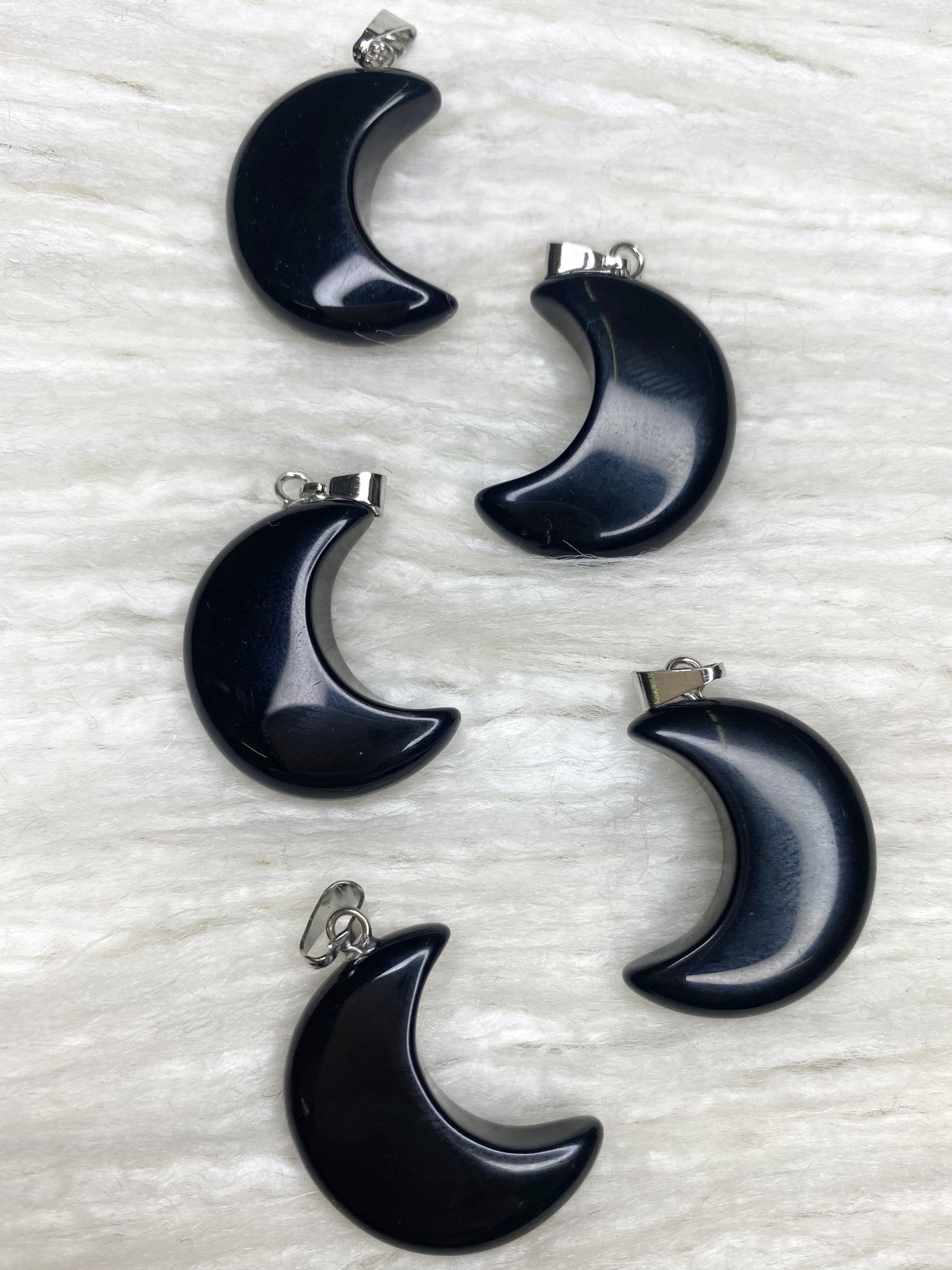Obsidian Crescent Moon Necklace5