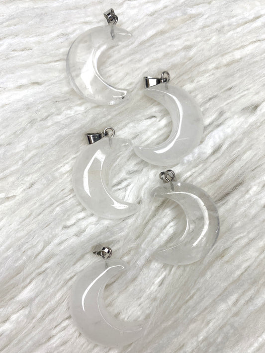Quartz Crescent Moon Necklace