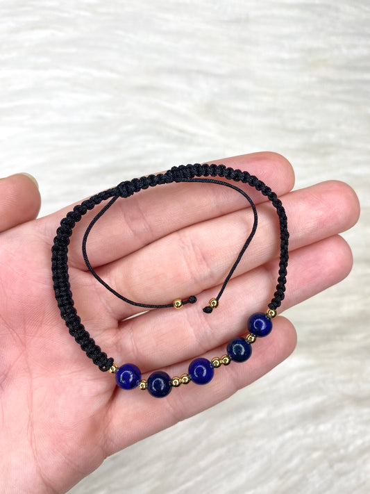 Lapis Macrame Bracelet