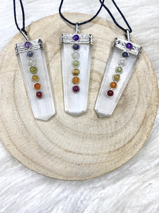 Selenite Chakra Necklace