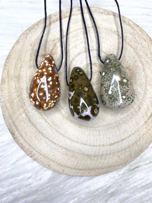 Ocean Jasper Drilled Necklace