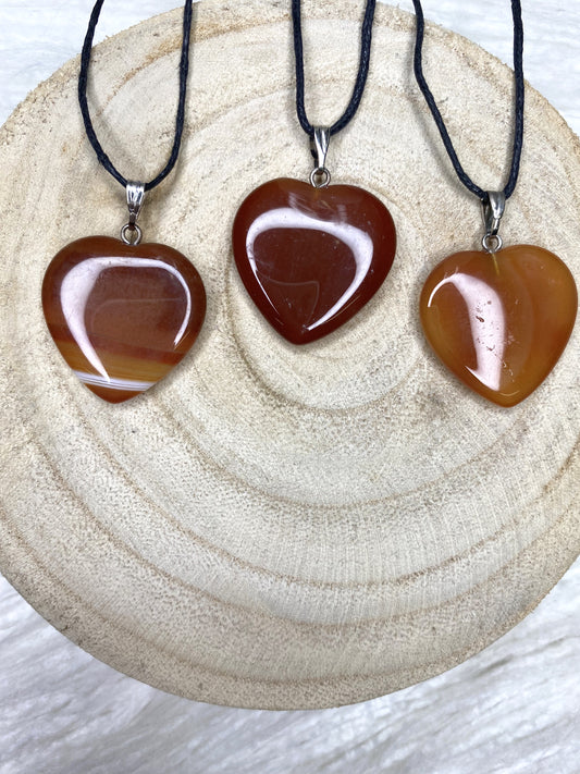 Carnelian Small Heart Necklace