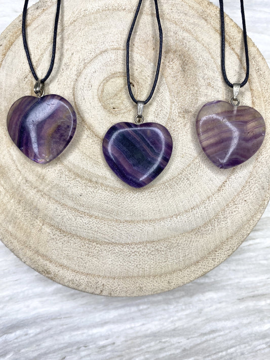 Fluorite Small Heart Necklace