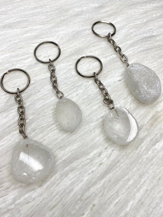 Quartz Seer Stone Keyring