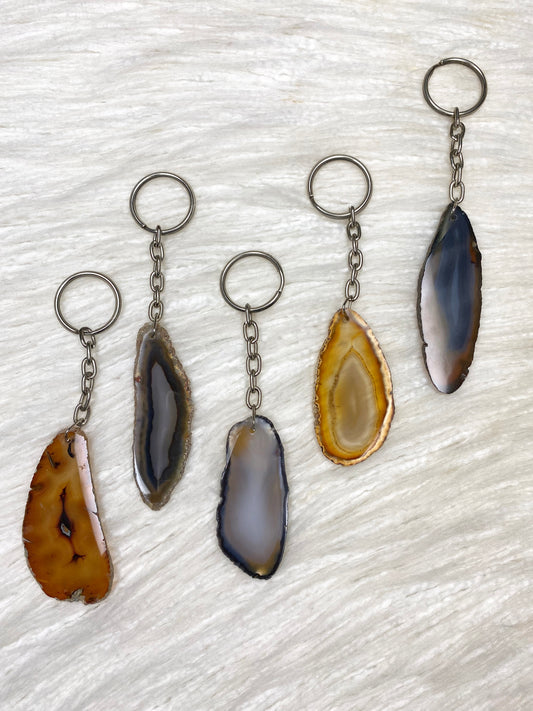 Agate Slice Keyring