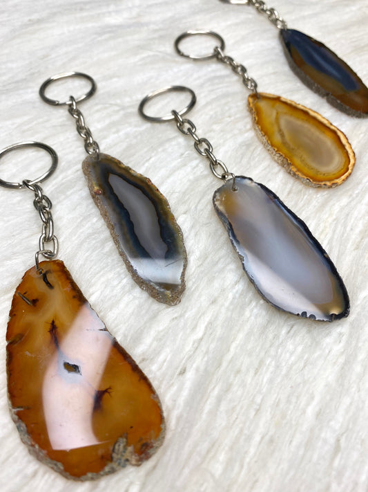 Agate Slice Keyring