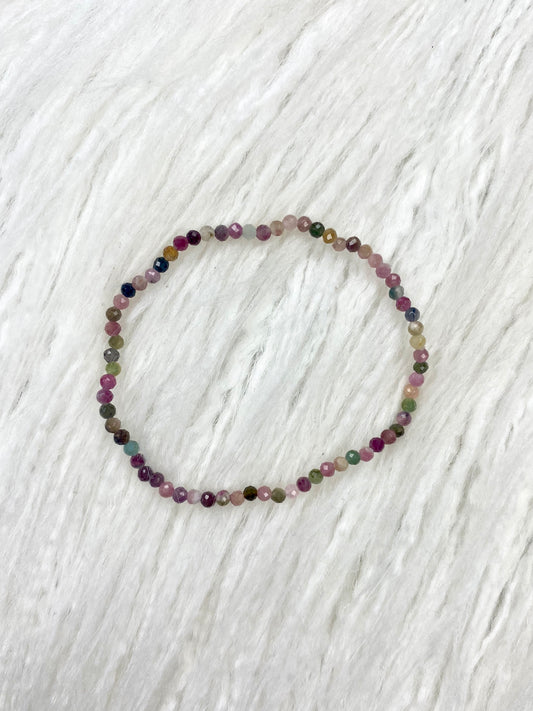 Watermelon Tourmaline Faceted Bracelet