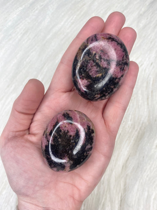 Rhodonite Palm Stone