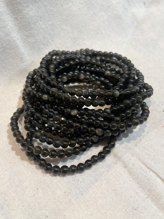 Gold Sheen Obsidian Bracelet 4mm