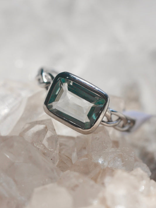 Sterling Silver Aquamarine Ring- Celtic Band
