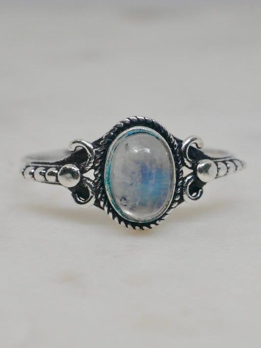 The Athena Ring – Moonstone (Size P½ / 8)
