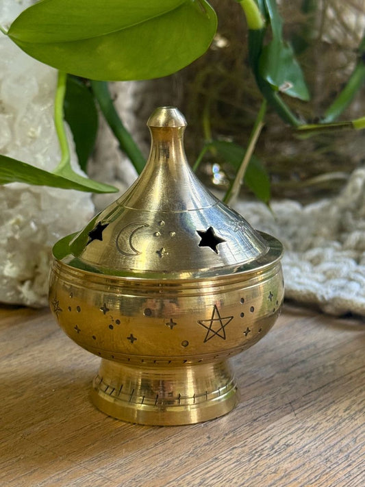 Brass Burner - Stars and Moon
