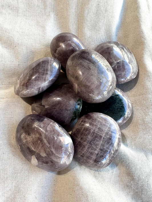 Purple Anhydrite Palm Stone