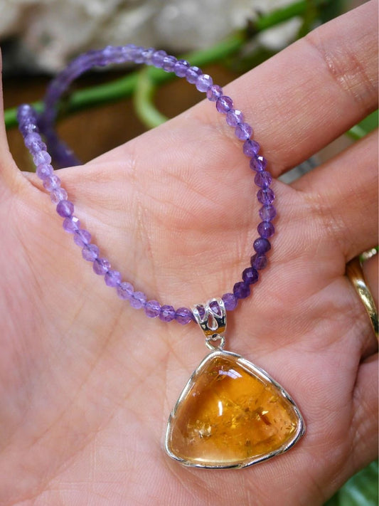 Citrine Pendant Sterling Silver