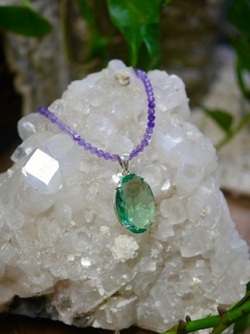 Fluorite Pendant in Sterling Silver