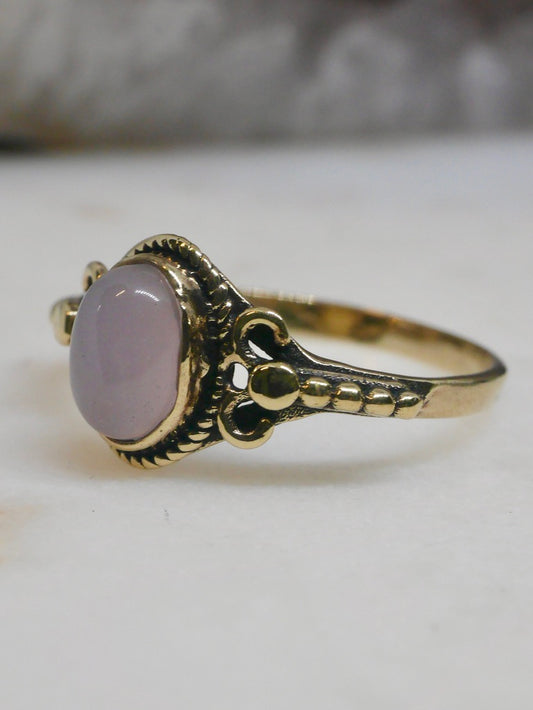 The Athena Ring – Rose Quartz (Size L / 5.5)