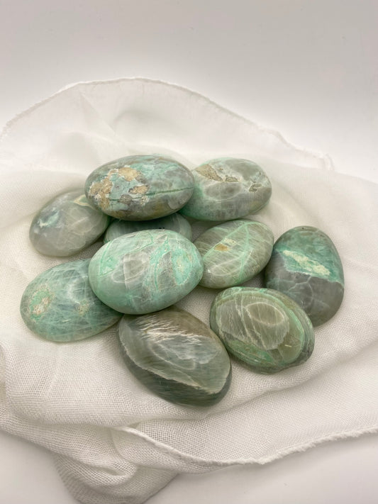 Green Moonstone Palm Stone