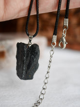 Load image into Gallery viewer, Black Tourmaline Drilled Necklace with Clasp
