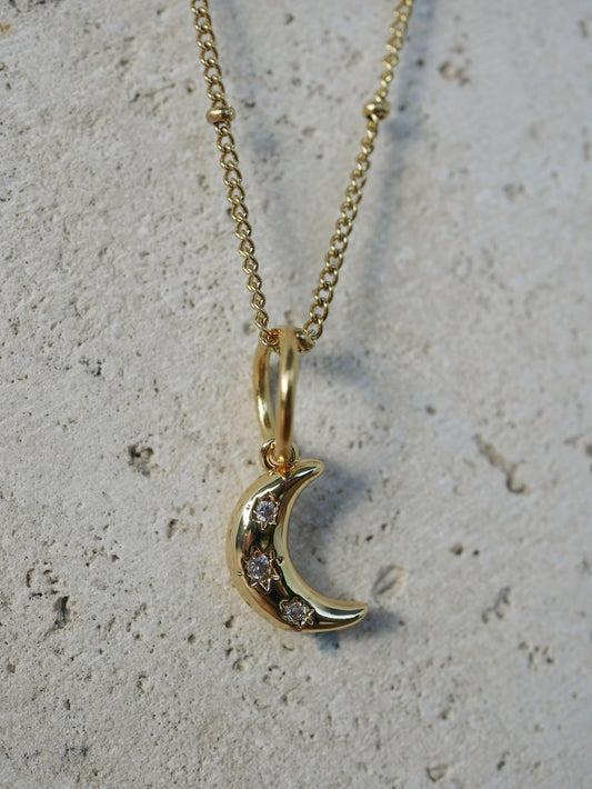 Gold Starry Moon Necklace