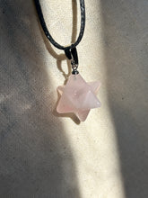 Load image into Gallery viewer, Rose Quartz Merkaba Necklace

