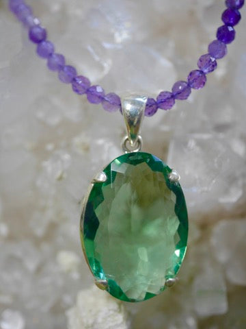 Fluorite Pendant in Sterling Silver