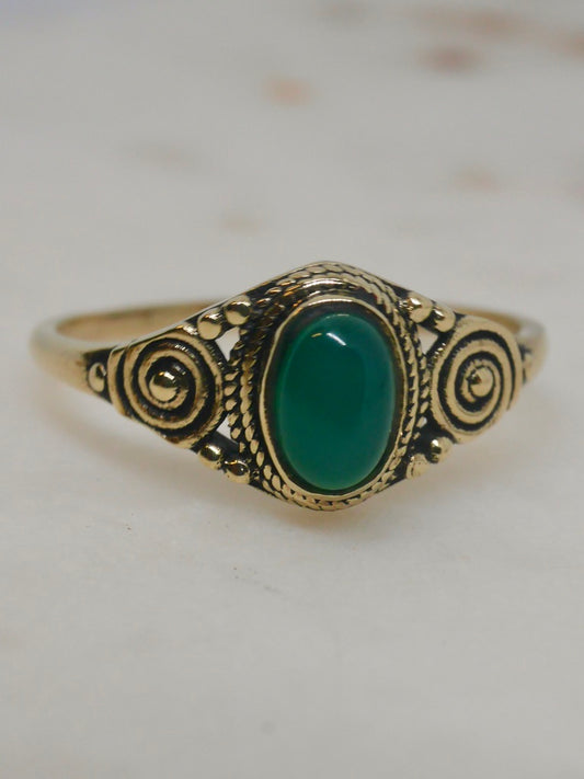 The Oracle Ring – Green Onyx (Size N / 7)