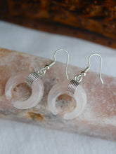 Load image into Gallery viewer, Rose Quartz Crescent Moon Earrings
