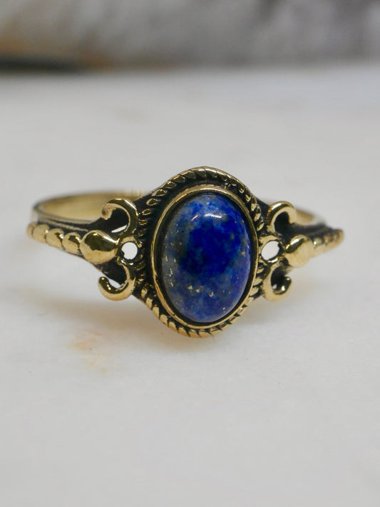 The Athena Ring – Lapis (Size M½ / 6.5)