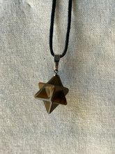 Load image into Gallery viewer, Tigers Eye Merkaba Necklace
