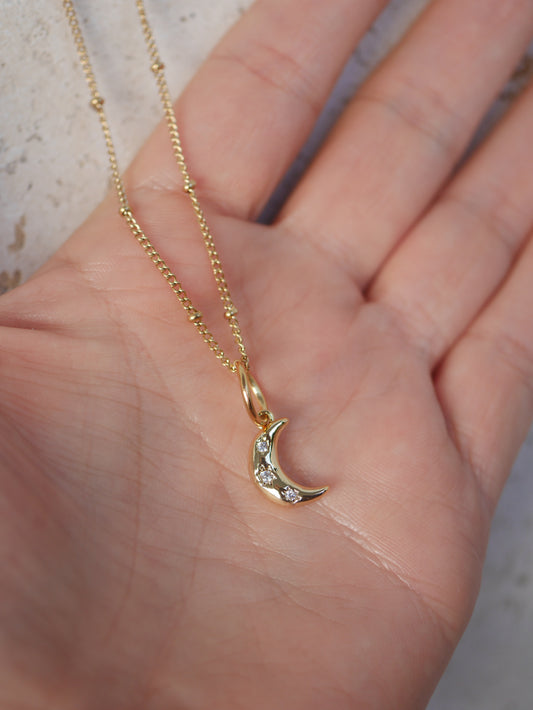 Gold Starry Moon Necklace