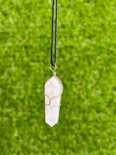 Load image into Gallery viewer, Rose Quartz Wire Wrap Point Necklace

