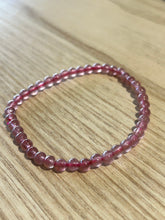 Load image into Gallery viewer, Strawberry Quartz Bracelet 4mm
