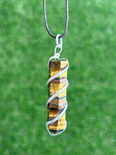 Load image into Gallery viewer, Tiger Eye Spiral Wrap Point Necklace
