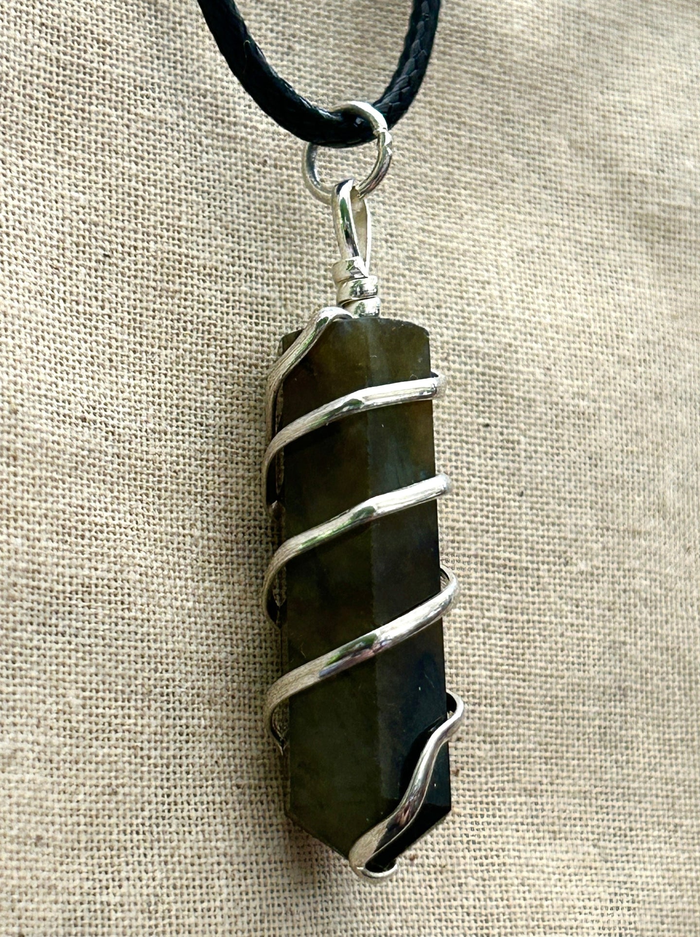 Labradorite Spiral Wrap Necklace