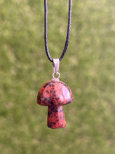 Load image into Gallery viewer, Mushroom Necklace Mahogany Obsidian
