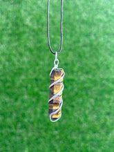 Load image into Gallery viewer, Tiger Eye Spiral Wrap Point Necklace
