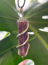 Load image into Gallery viewer, Lepidolite Spiral Wrap Necklace
