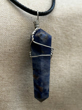 Load image into Gallery viewer, Sodalite Wire Wrap Necklace
