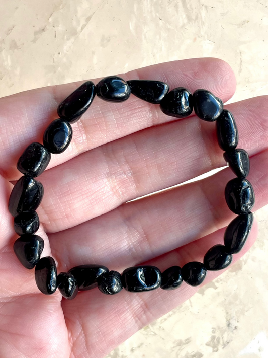 Black Tourmaline Pebble Bracelet