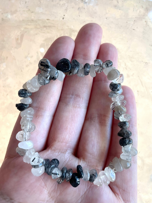 Tourmaline in Quartz Chip Bracelet