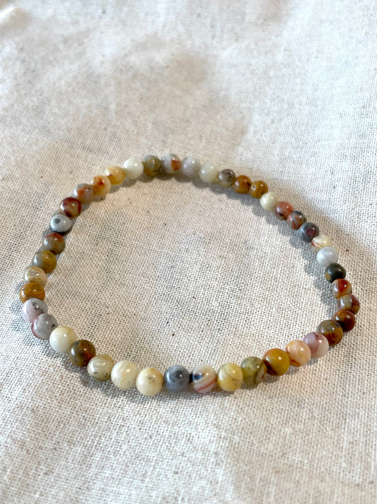 Crazy Lace Agate Bracelet 4mm