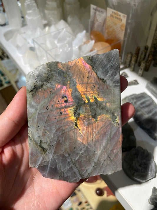 Purple Flash Labradorite Slice