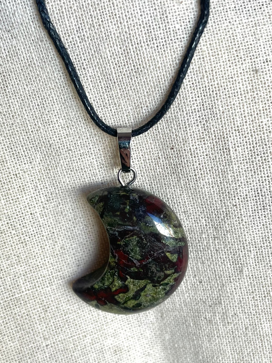 Dragon Blood Crescent Moon Necklace