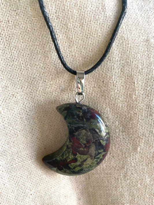 Dragon Blood Crescent Moon Necklace