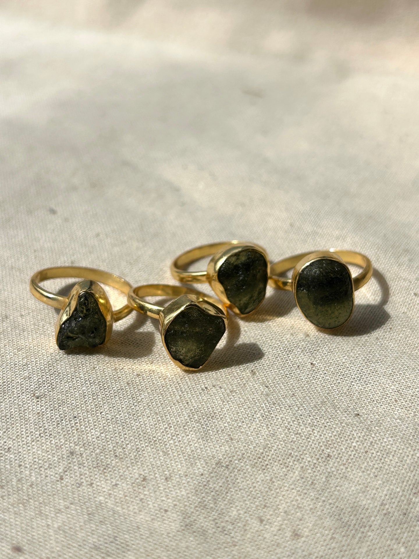 Moldavite Adjustable Ring
