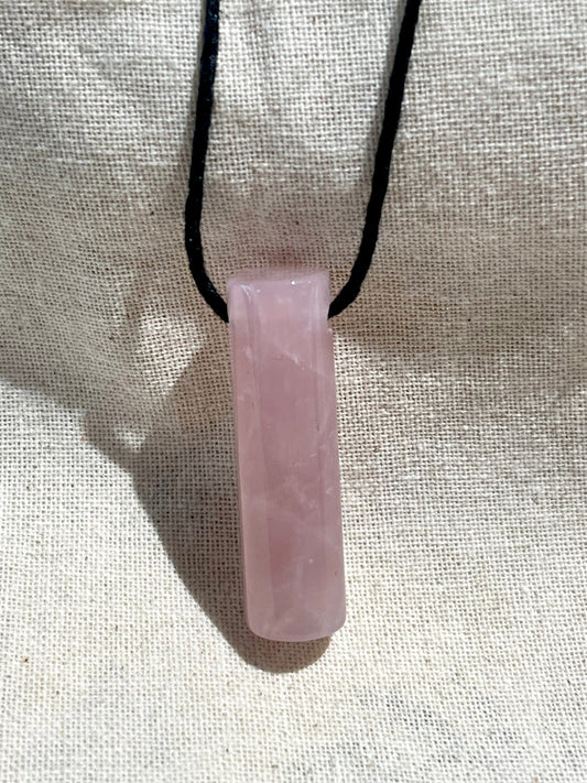 Rose Quartz Rod Necklace