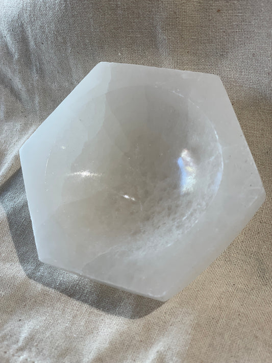 Selenite Hexagon Bowl