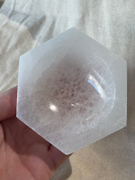 Selenite Hexagon Bowl