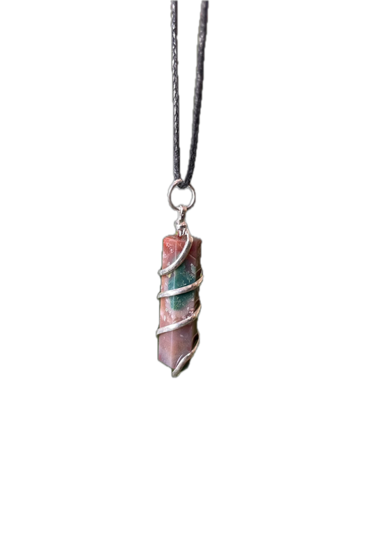 Ocean Jasper Spiral Wrap Pendant