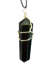 Load image into Gallery viewer, Obsidian Wire Wrap Necklace
